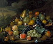 Charles Collins A Still Life of Pears, Peaches and Grapes Spain oil painting artist